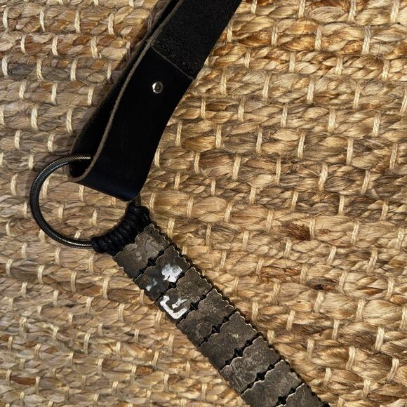 ANTONAZZI Firenze Italian Leather Belt M – Silver Floral Studded, Boho nwot - Picture 13 of 17